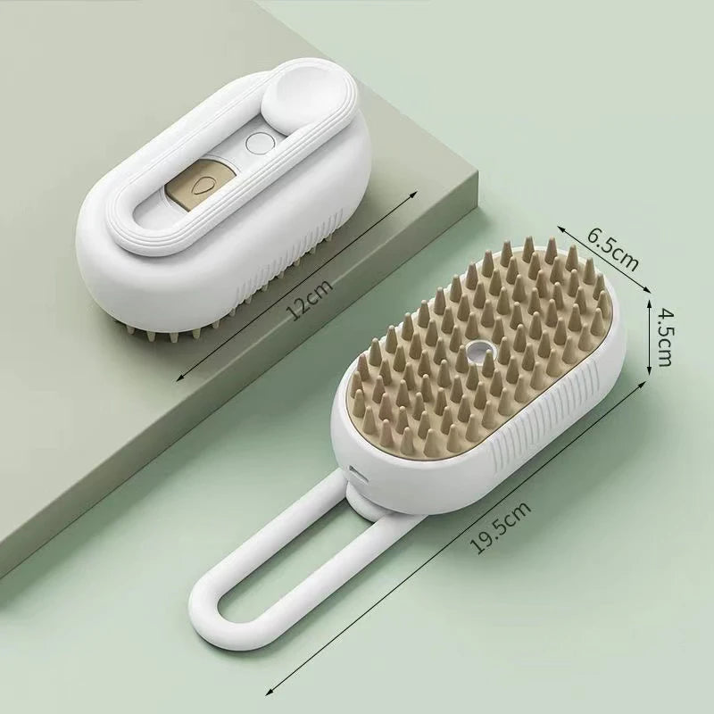 🐾 3-in-1 Pet Grooming Brush – Steam, De-Shed & Detangle