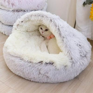 Cozy Donut Bed – Calming Plush Nest for Cats & Small Dogs