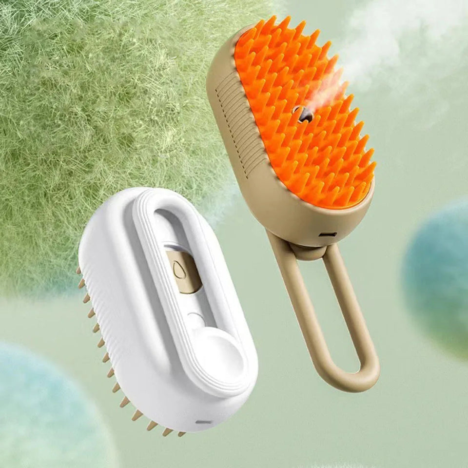 🐾 3-in-1 Pet Grooming Brush – Steam, De-Shed & Detangle
