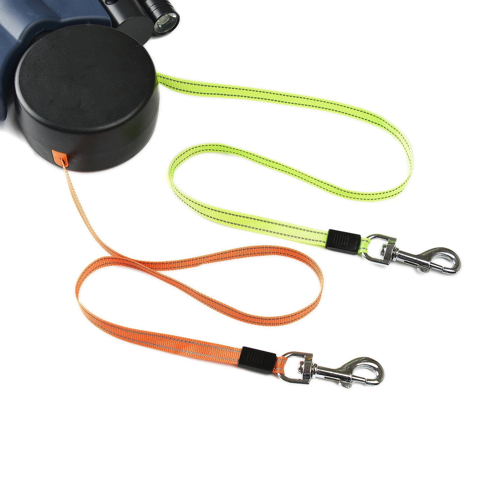 LED Dual Dog Leash – Tangle-Free & Reflective