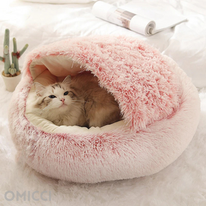 Cozy Donut Bed – Calming Plush Nest for Cats & Small Dogs