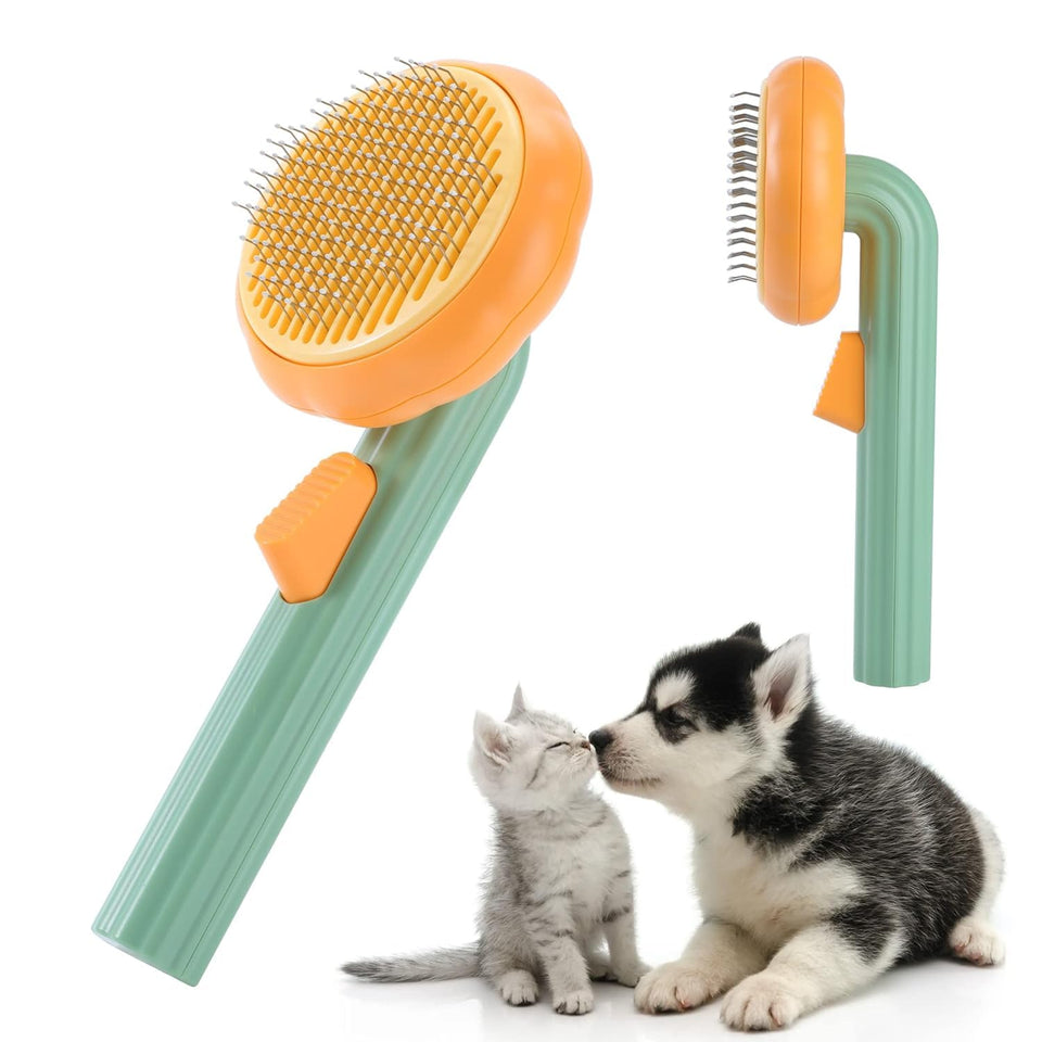Pumpkin Pet Brush Self Cleaning Dog Cat Brush