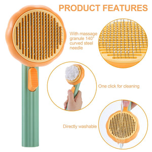 Pumpkin Pet Brush Self Cleaning Dog Cat Brush