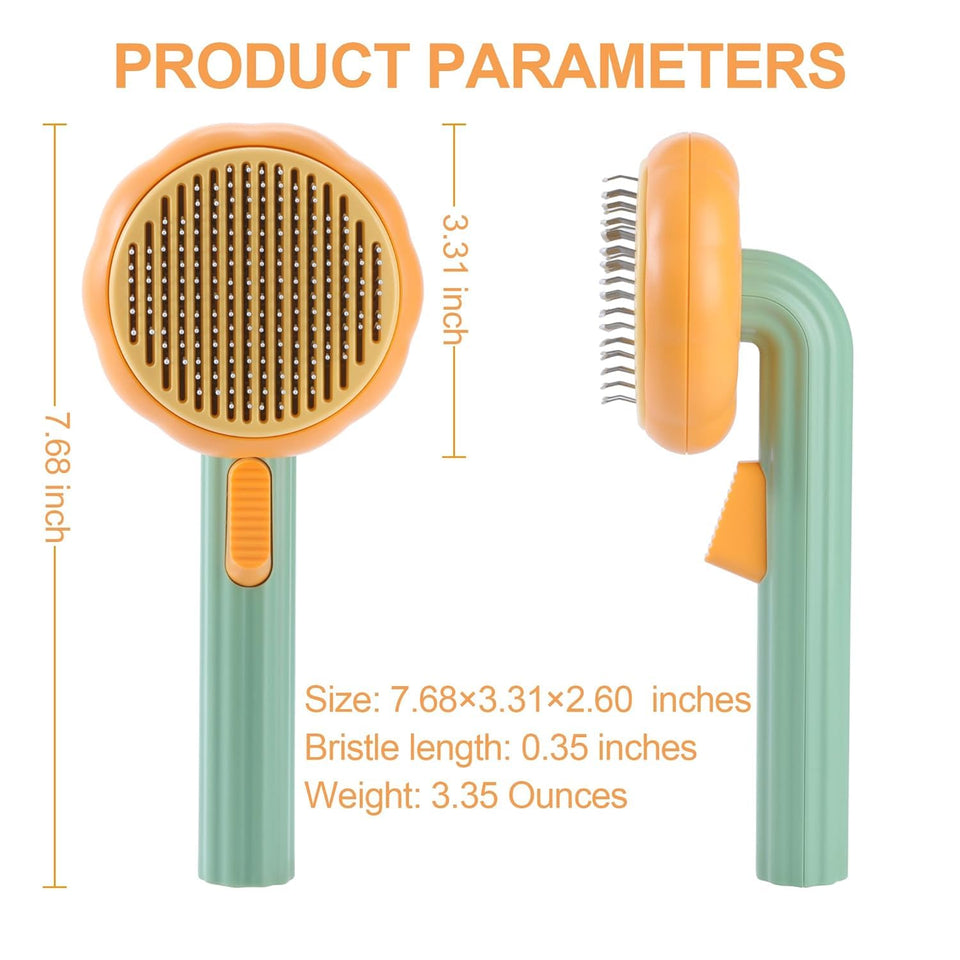 Pumpkin Pet Brush Self Cleaning Dog Cat Brush