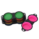 2 in 1 Collapsible Dog Bowls Water, Portable Travel Pet Food Feeding Cat Bowl
