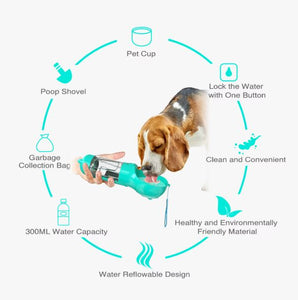 Leak Proof Portable Dog Travel Bottle with Bowl