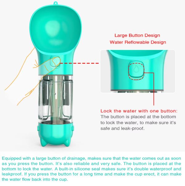 Leak Proof Portable Dog Travel Bottle with Bowl