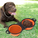 2 in 1 Collapsible Dog Bowls Water, Portable Travel Pet Food Feeding Cat Bowl
