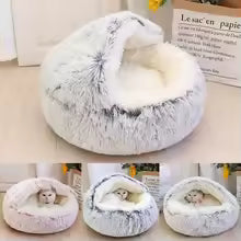 Cozy Donut Bed – Calming Plush Nest for Cats & Small Dogs